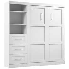 Bestar Pur Wall Bed with Matching Side Storage Shelves