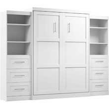 Bestar Murphy Bed with 2 Side Cabinet Shelves