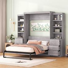 
Full Size Murphy Bed with Storage Shelves and Drawers