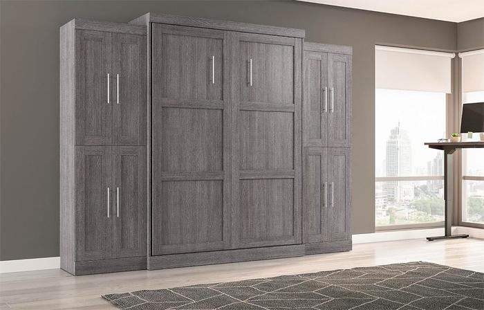 Bestar Murphy Wall Bed Closed Flat Against Wall
