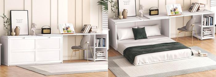 Harper & Bright Desk Converts to a Quest Bed in a Foldaway Cabinet