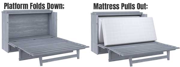 Mattress Folds Out from a Dresser