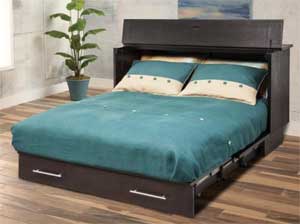 Full Size Cube Bed Converts from a Cabinet into a Guest Bed