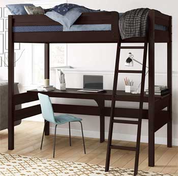 Space-Efficient Loft Bed with Desk Underneath