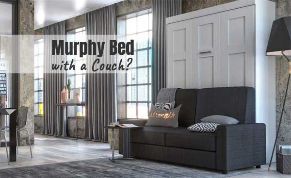 Murphy Bed with Couch for Small Spaces, Tiny Homes, Storage Containers