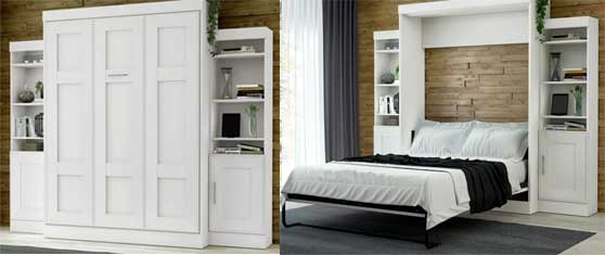 White Shaker Style Cabinet Murphy Bed