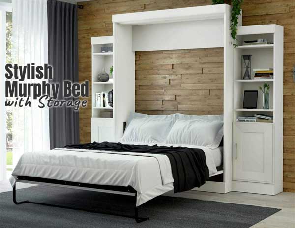 Stylish Murphy Bed with Storage Cabinets