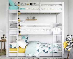 Triple Bunk Bed in White